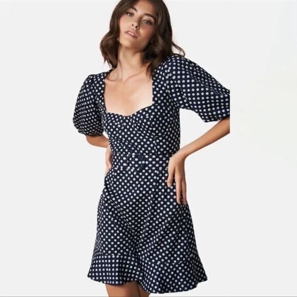 - Anthropologie - Hutch Jenessa Floral Polka Dot Mini Dress - Picture 2 of 6